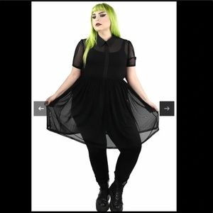 Dolls kill Widow Not Afraid Babydoll Dress In Black Size 2X